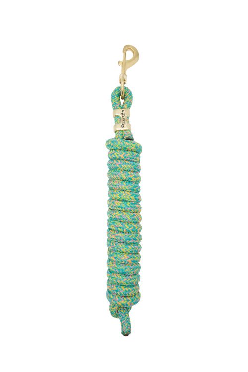 Weaver Poly Lead Rope w/Solid Brass Snap - Turquoise/Hot Pink/Bright Yellow