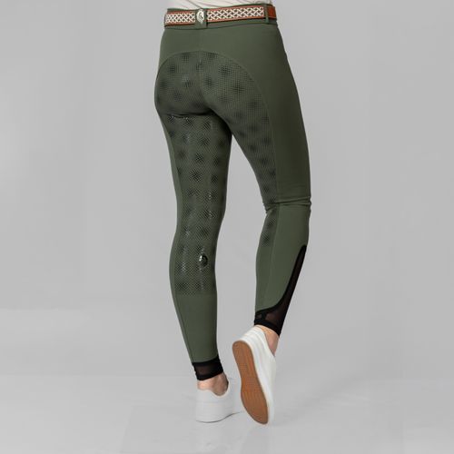 Equinavia Women's Astrid Silicone Full Seat Breeches - Thyme/Vanilla Cream