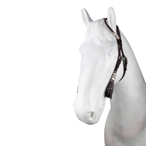 Horze Western Single Ear Rawhide Headstall - Brown