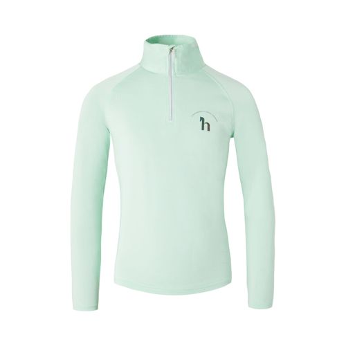BARGAIN BARN: Horze Kids' Lola Long Sleeved Half Zip Tech Shirt - EU 110-116/US X Small - Dusty Aqua