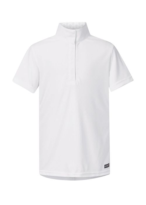 OPENBOX: Kerrits Kids' Encore Short Sleeve Show Shirt - X Large - White/Bit Of Luck