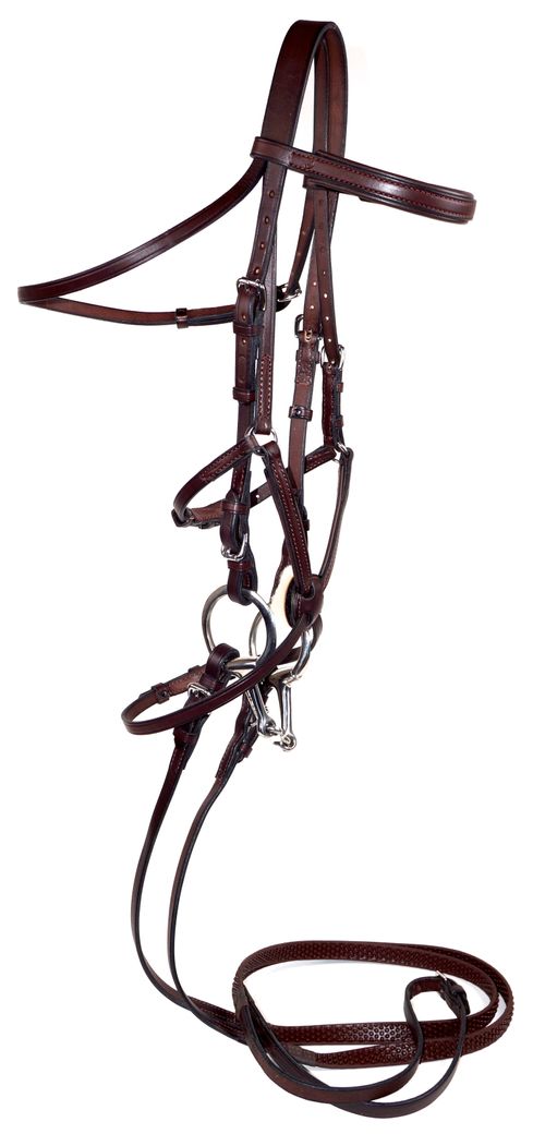 BARGAIN BARN: Nunn Finer Fairhill Figure 8 Event Bridle - Cob - Havana/Zinc