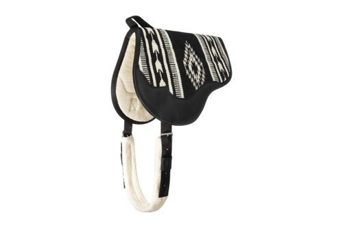 Weaver Wool Blanket Top Bareback Pad - Black/White