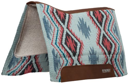 Weaver Synergy Contour Felt Performance Saddle Pad - Smoke Blue/Mango