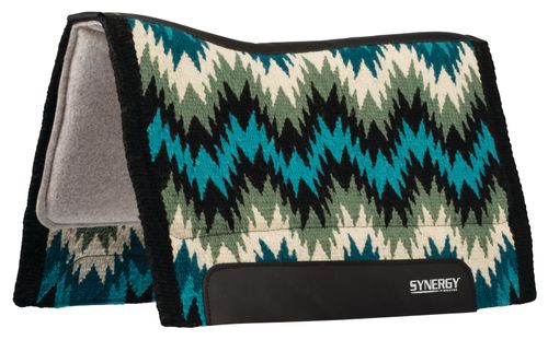 Weaver Synergy Contour Felt Performance Saddle Pad - Stampede Green/Cream