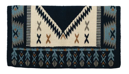 Weaver New Zealand Wool Show Blanket - Navy/Cream/Light Blue