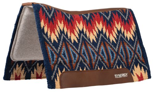 Weaver Synergy Contour Felt Performance Saddle Pad - Quest Navy/Red