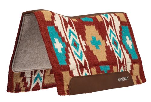 Weaver Synergy Contour Felt Performance Saddle Pad - Maroon/Winter White