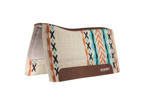 Weaver Synergy Contour Felt Performance Saddle Pad - Tofu/Cherry Mahogany