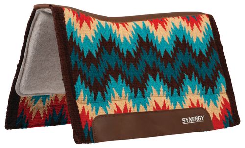 Weaver Synergy Contour Felt Performance Saddle Pad - Stampede Turquoise/Red
