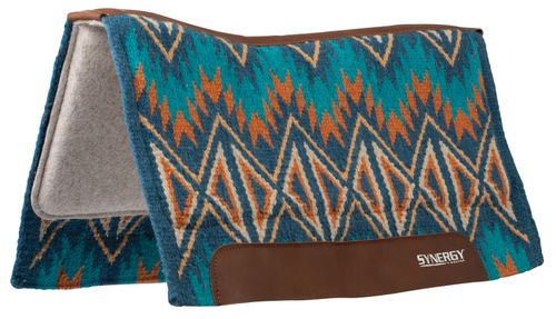 Weaver Synergy Contour Fleece Performance Saddle Pad - Quest Navy/Chestnut