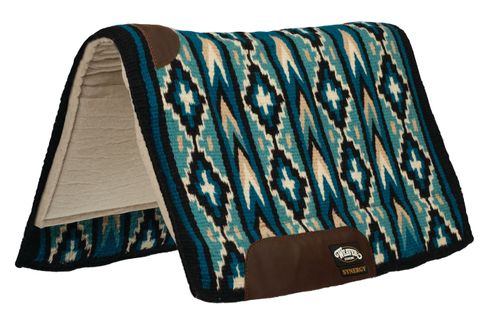 Weaver Synergy Blanket-Top Wool Felt Saddle Pad - Black/Sand/Turquoise