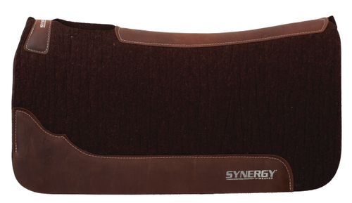 Weaver 1 1/4" Synergy Contour Steam Pressed Merino Wool Felt Performance Saddle Pad - Chocolate