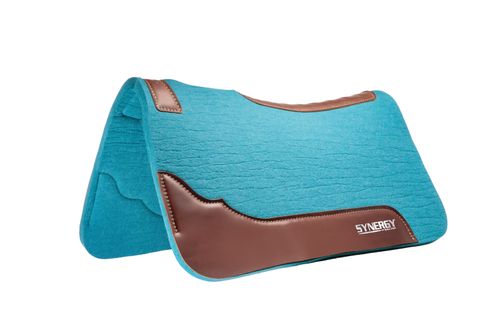 Weaver 3/4" Synergy Contour Steam Pressed Merino Wool Felt Performance Saddle Pad - Turquoise