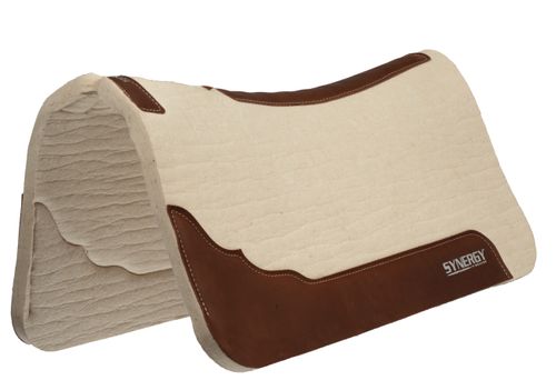 Weaver 1" Synergy Deep Contour Steam Pressed 100% Merino Wool Felt Performance Saddle Pad - Natural