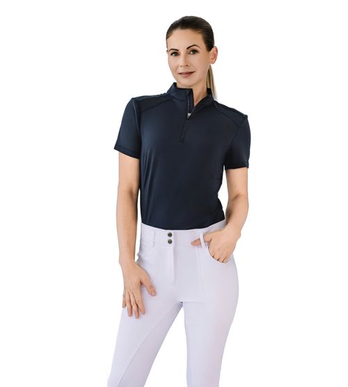 BARGAIN BARN: Catago Women's FIR-TECH Quarter Zip Short Sleeve Top - Medium - Black
