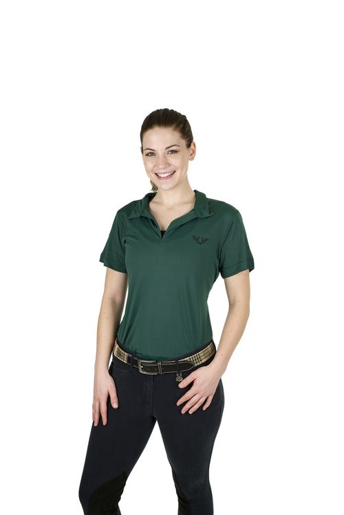 OVERSTOCK: TuffRider Women's Taylor Short Sleeve Polo - 3X - Hunter