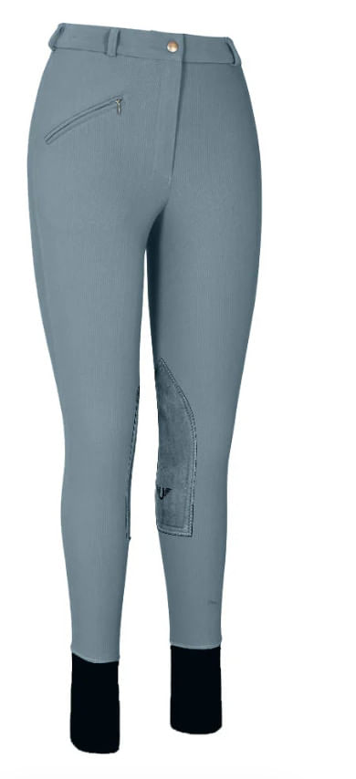 TuffRider Women's Ribb Knee Patch Breeches - Smoke