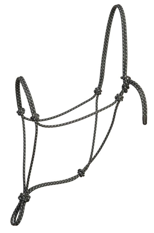Weaver Silvertip Big Sky Rope Halter - Black/Silver
