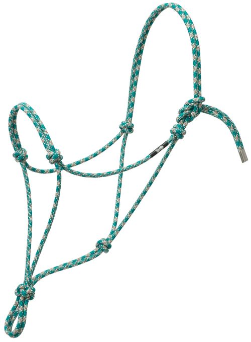 Weaver Silvertip No. 95 Rope Halter - Teal/Tan/Silver/White