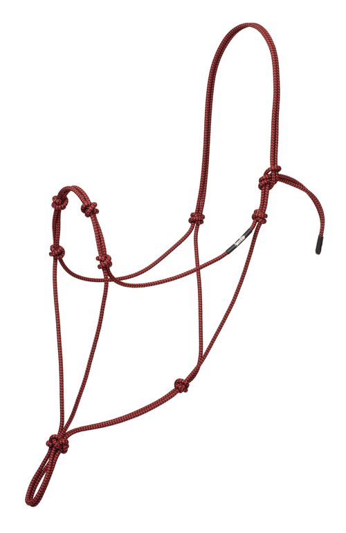 Weaver Silvertip Four Knot Rope Halter - Red/Black