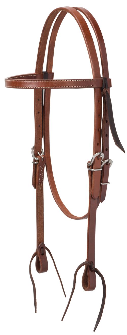 Weaver Turquoise Cross Skirting Leather 5/8" Browband Headstall - Medium Oiled