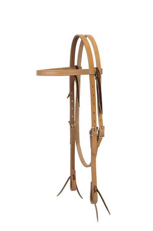 Weaver Turquoise Cross Skirting Leather 5/8" Browband Headstall - Light Oiled