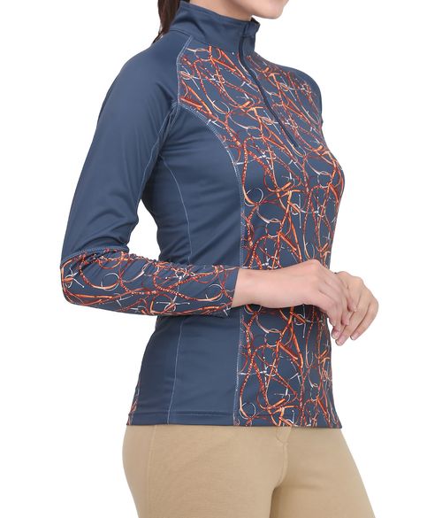 OPENBOX: Equine Couture Women's Snaffle Bridles Sport Shirt - Small - Navy