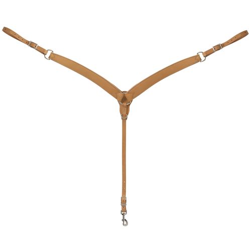 Weaver Turquoise Cross Contoured Skirting Leather Breast Collar - Light Oiled