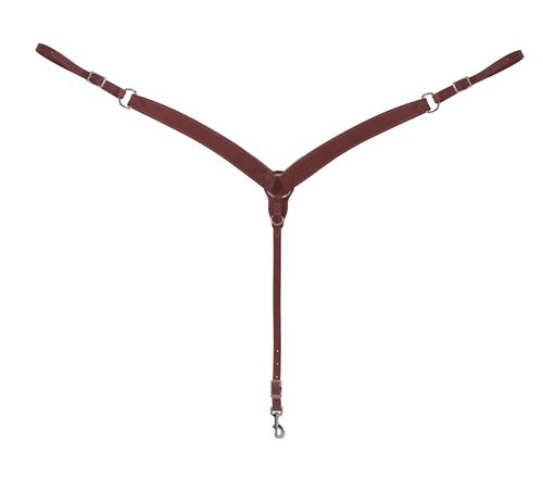Weaver Turquoise Cross Contoured Skirting Leather Breast Collar - Medium Oiled