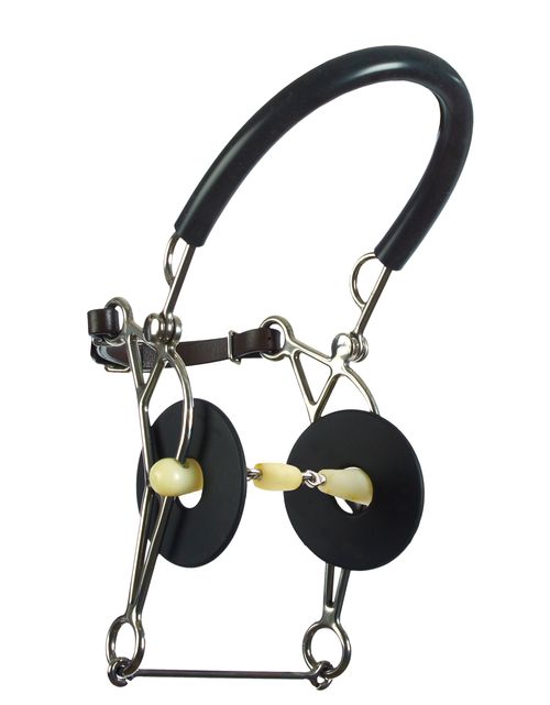 OVERSTOCK: Happy Mouth Bits Double Joint Roller Hackamore Combination Bit - 5.5in
