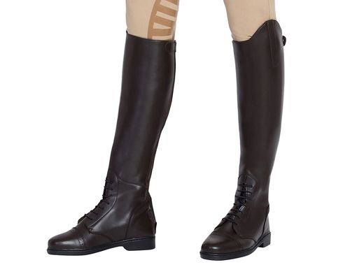 OPENBOX: TuffRider Women's Starter Back Zip Field Boots in Synthetic Leather - 10 Wide - Mocha
