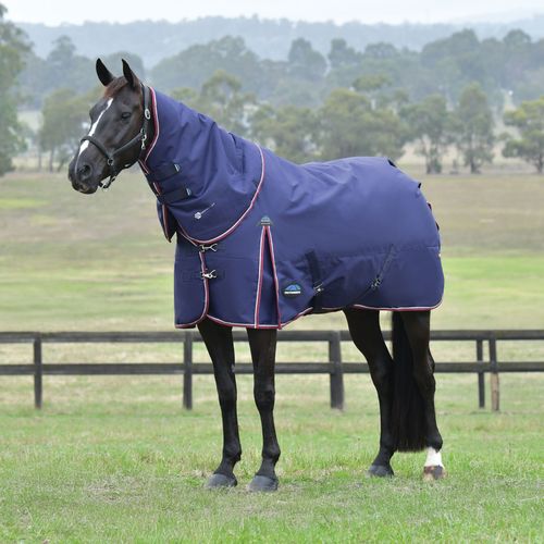 Weatherbeeta Comfitec Essential Turnout Detach-A-Neck 360G - Navy/Burgundy