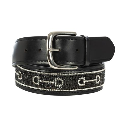 BARGAIN BARN: Equinavia Erika Crystal Bit Belt - X Small - Black