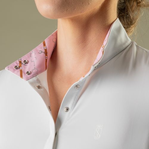 Tredstep Women's Monaco Pro Long Sleeve Show Shirt - White/Passion Pink