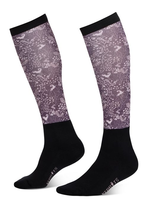 Kerrits Women's Dual Zone Boot Socks - Elderberry Fantasy Fillies