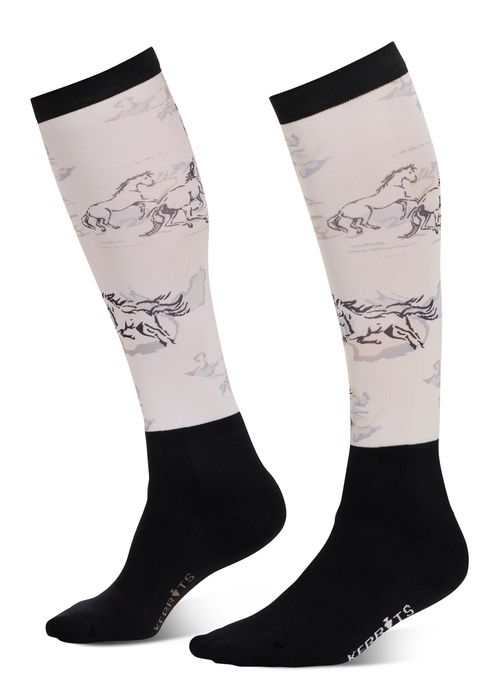 Kerrits Kids' Dual Zone Boot Socks - Soft White Stormy Horse