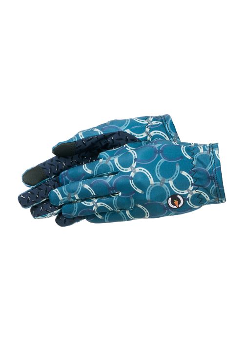 Kerrits Kids' Thermo Tech Printed Gloves - Jasper Horseshoe Honeycomb