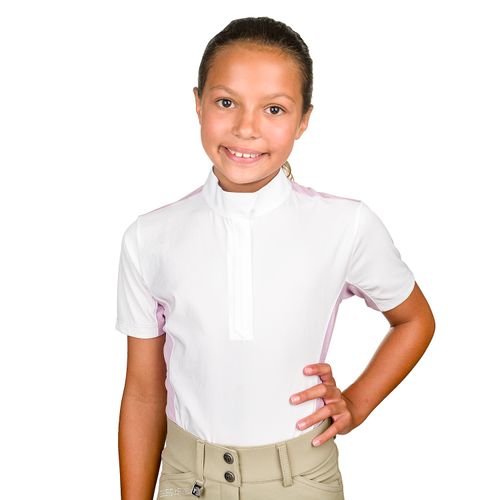 OPENBOX: Romfh Kids' Classic Short Sleeve Show Shirt - Large - White/Soft Plum Graphic Waves