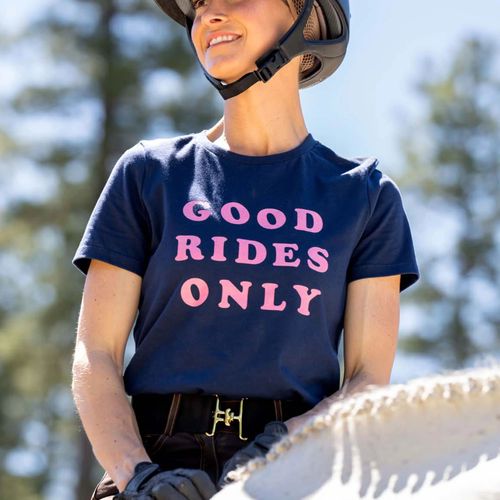 OVERSTOCK: Dapplebay Women's Short Sleeve Tee Shirt - Large - Good Rides Only