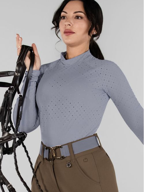 OPENBOX: Dapplebay Women's Aircut Mock Neck Long Sleeve Top - X Small - Moonrise