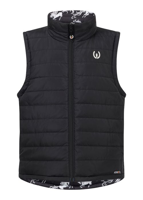 Kerrits Kids' Pony Parade Reversible Quilted Vest - Black/Black Horse
