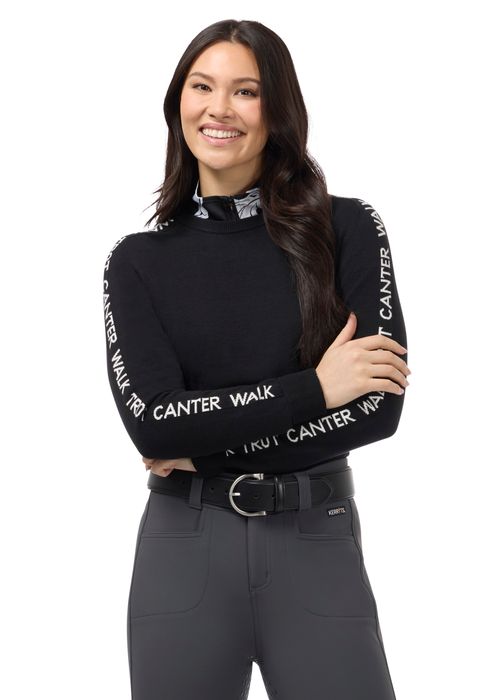 Kerrits Women's Equi Rhythm Crew Neck Sweater - Black/White