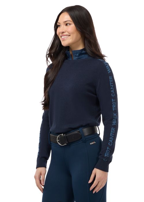 Kerrits Women's Equi Rhythm Crew Neck Sweater - Nightfall/Jasper