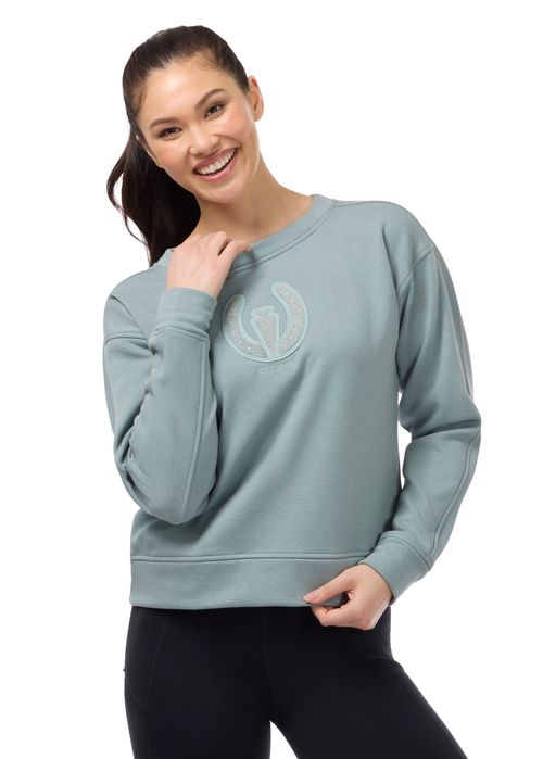 Kerrits Women's Cozy Crest Plush Fleece Sweatshirt - Shoreline