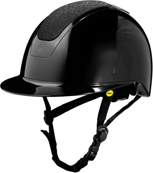 Equinavia Crown Glossy Mips Riding Helmet - Black/Black Diamond Crystal