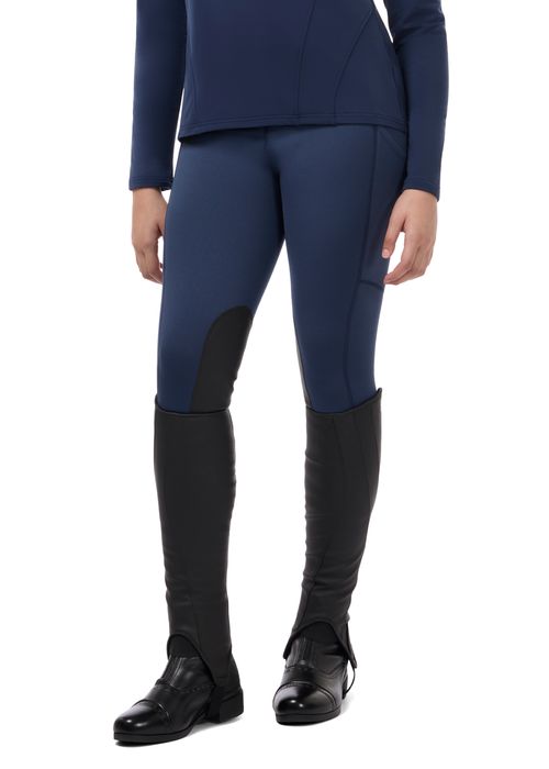 Kerrits Women's Fleece Lite II Knee Patch Tights - Nightfall