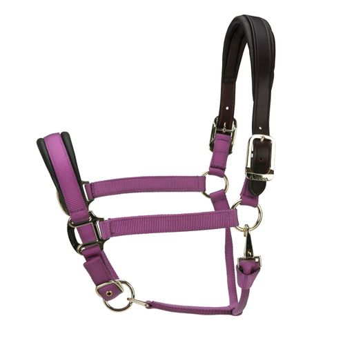 Shires ARMA Premium Nylon Halter w/Leather Padding - Burgundy