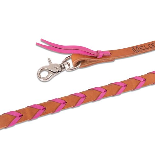 Shires Velociti Velociti Roper Rein - Light Oil/Pink