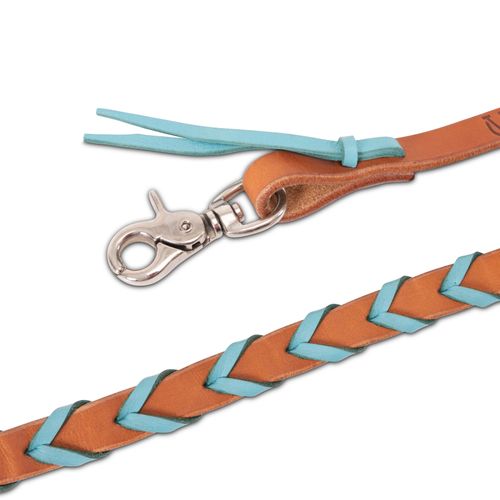 Shires Velociti Velociti Roper Rein - Light Oil/Turquoise